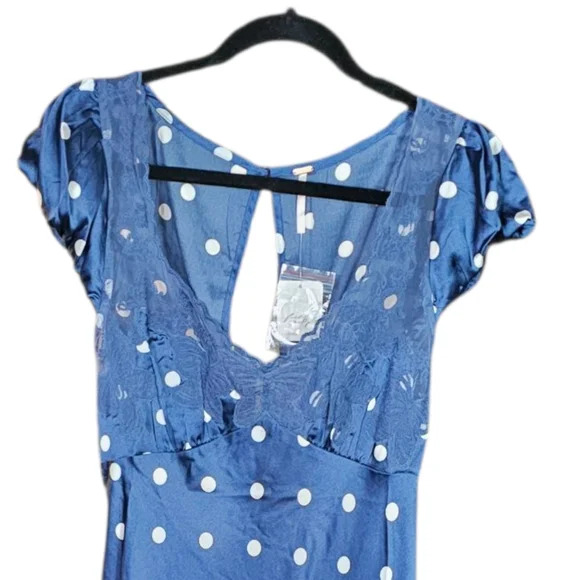 FREE PEOPLE Butterfly Babe Midi In Navy Classic Combo•M•NWT - Picture 6 of 11
